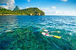 Caribbean - St Lucia scuba diving holiday. Anse Chastenet snorkelling.